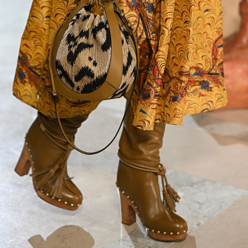 Ulla Johnson Elin Leather Tassel 70s Retro Vintage Platform Stud Knee Boots 37 7